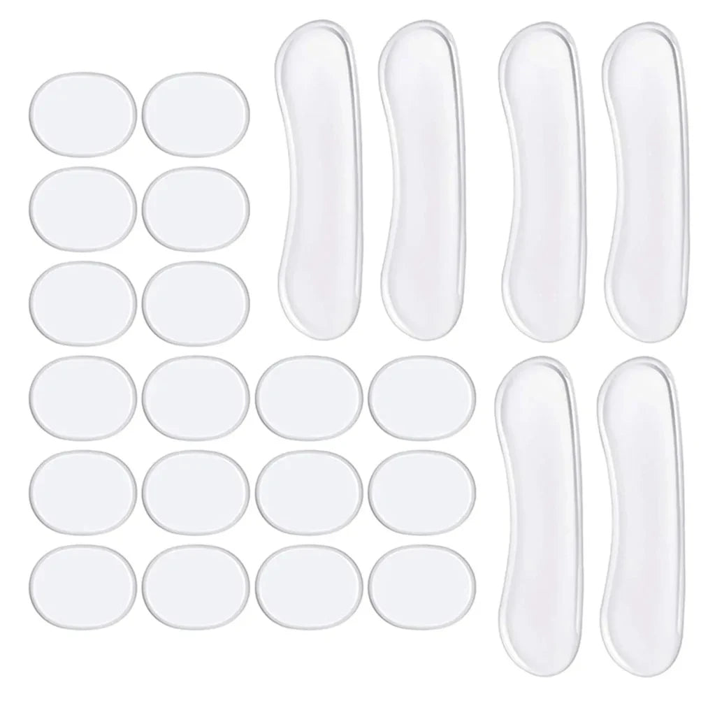 A set of clear silicone drum dampening pads for tone control
