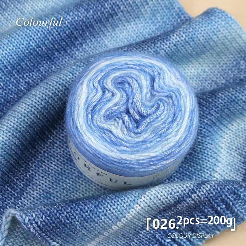 Gradient Cake Yarn – 200g Soft Wool Blend for Knitting & Crochet