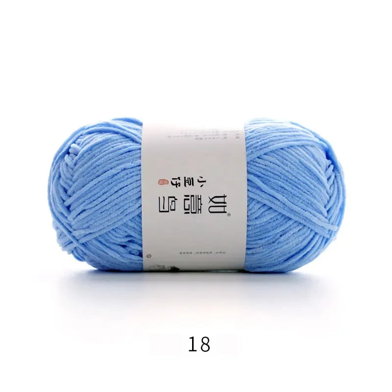 Soft Chenille Yarn for Knitting & Crochet - 50g Ball