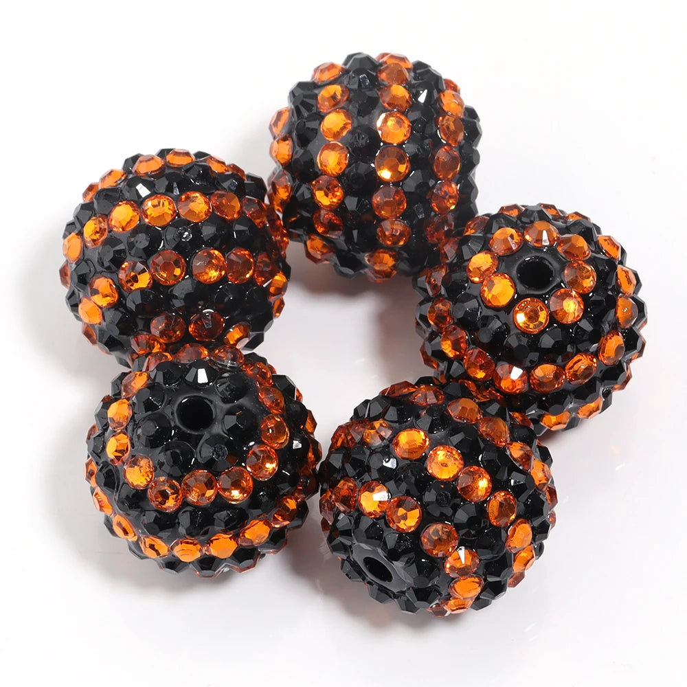 Sparkling Two-Tone Striped Resin Beads (20mm, Set of 5)