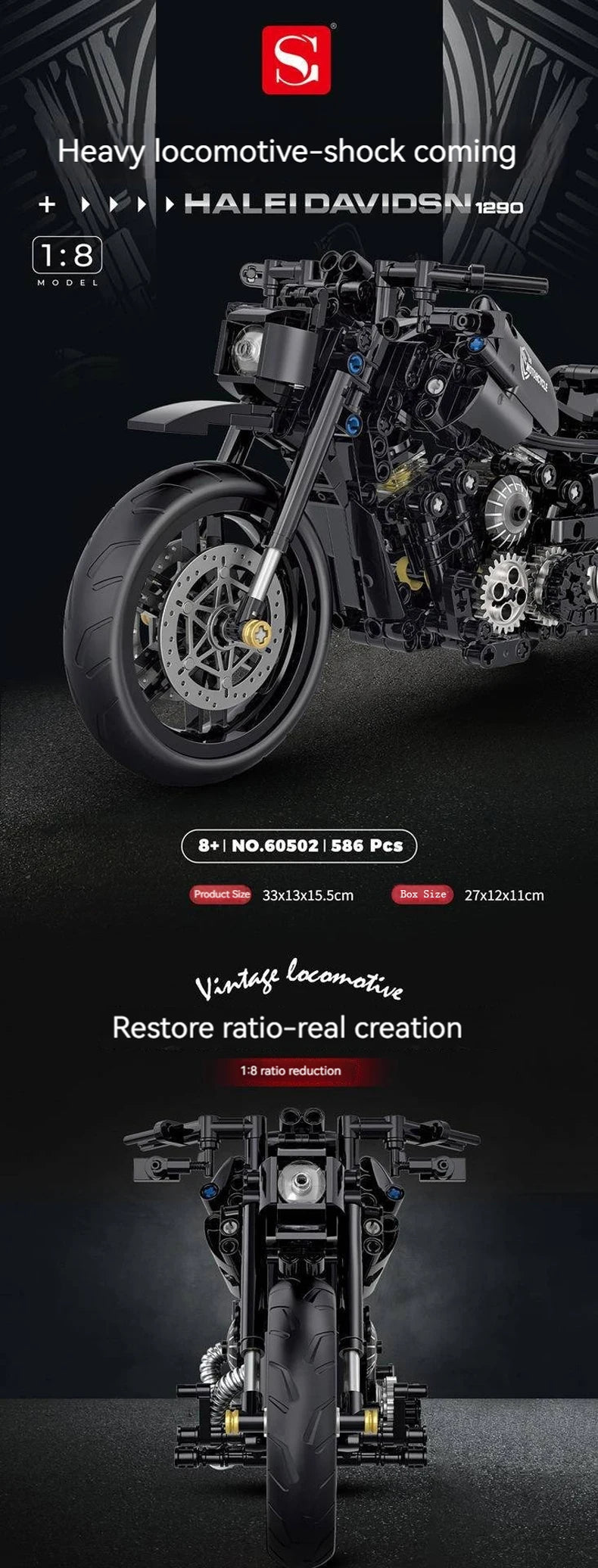Motorcycle Building Blocks Set for Kids