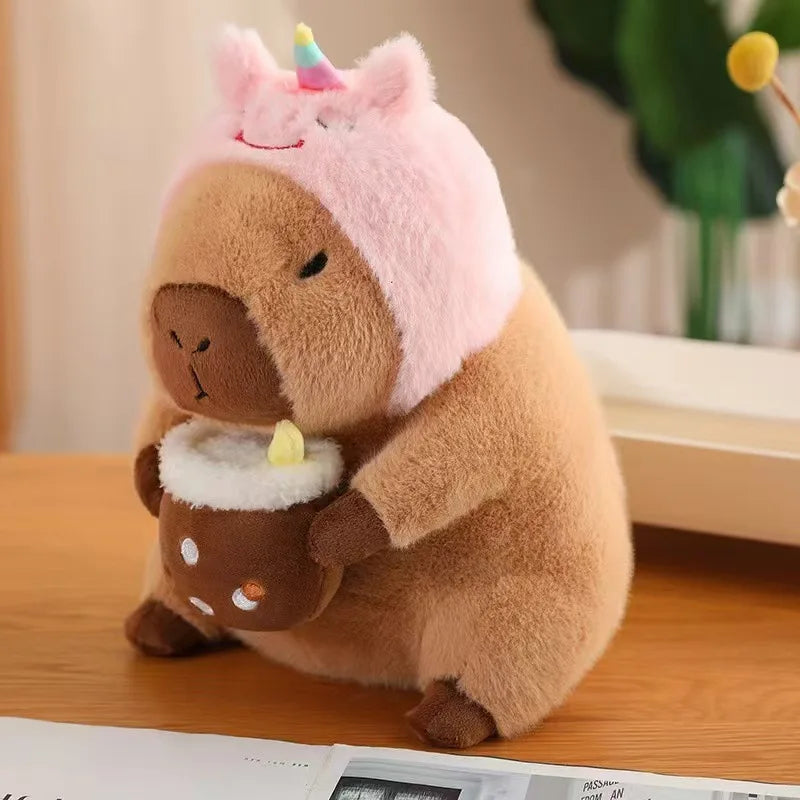Adorable Capybara Plush Toy with Cute Turtle Backpack