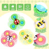 Suction Cup Spinning Top Toy with Cute Bug and Flower Design