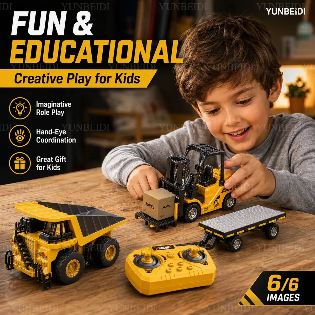 Miniature RC Forklift with Trailer and Bluetooth App Control