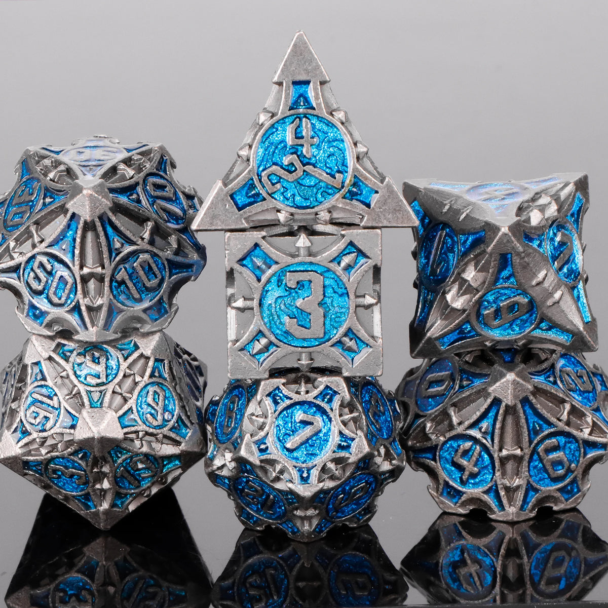 Metal Polyhedral Dice Set for Tabletop RPGs