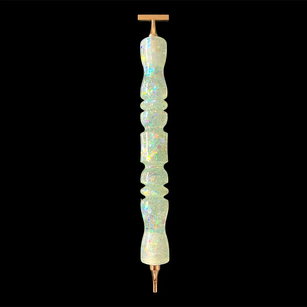 Glitter resin diamond painting pen with a sparkly wavy handle