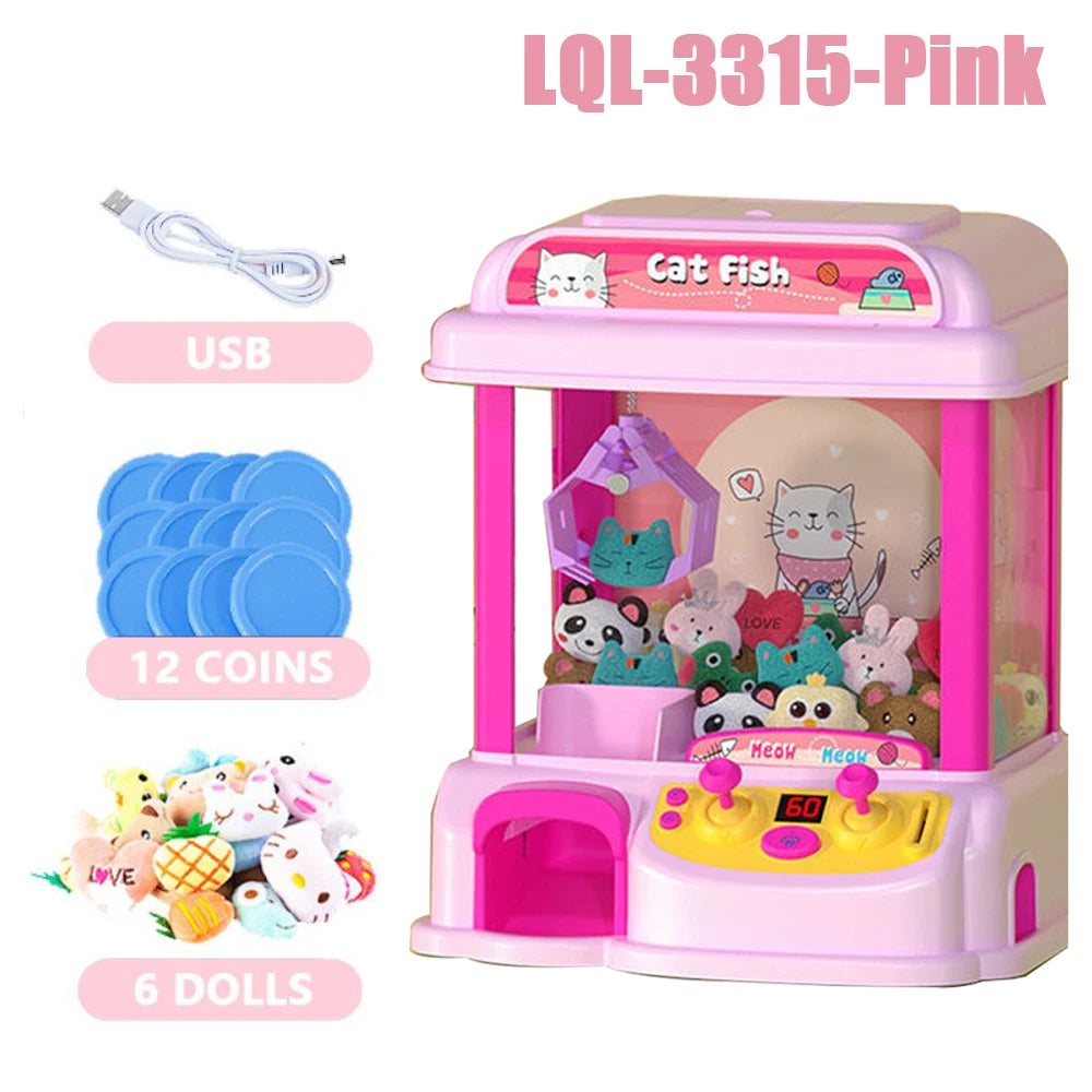 Mini Claw Machine Toy with Lights and Music for Kids