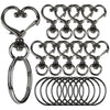 Heart-Shaped Swivel Snap Hooks with Key Rings
