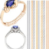 A set of transparent ring size adjusters featuring various colored and textured bands for reusable fit.