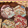 A set of miniature 3D house scene stickers featuring traditional Chinese architecture and figures for journaling and scrapboo