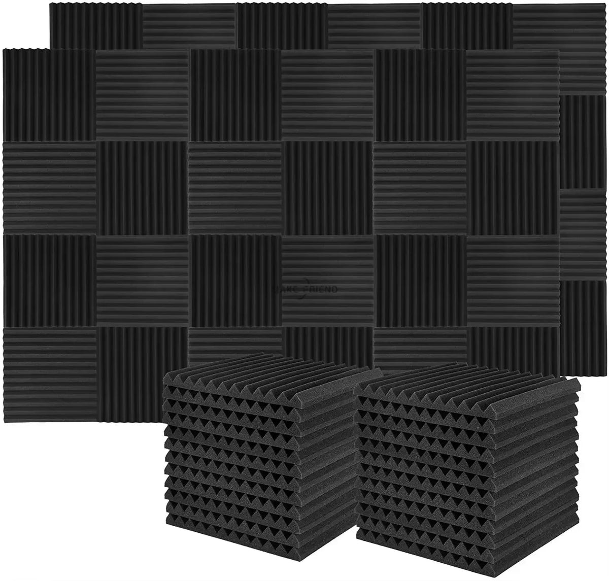 50-Pack Acoustic Foam Panels for Soundproofing and Studio Treatment