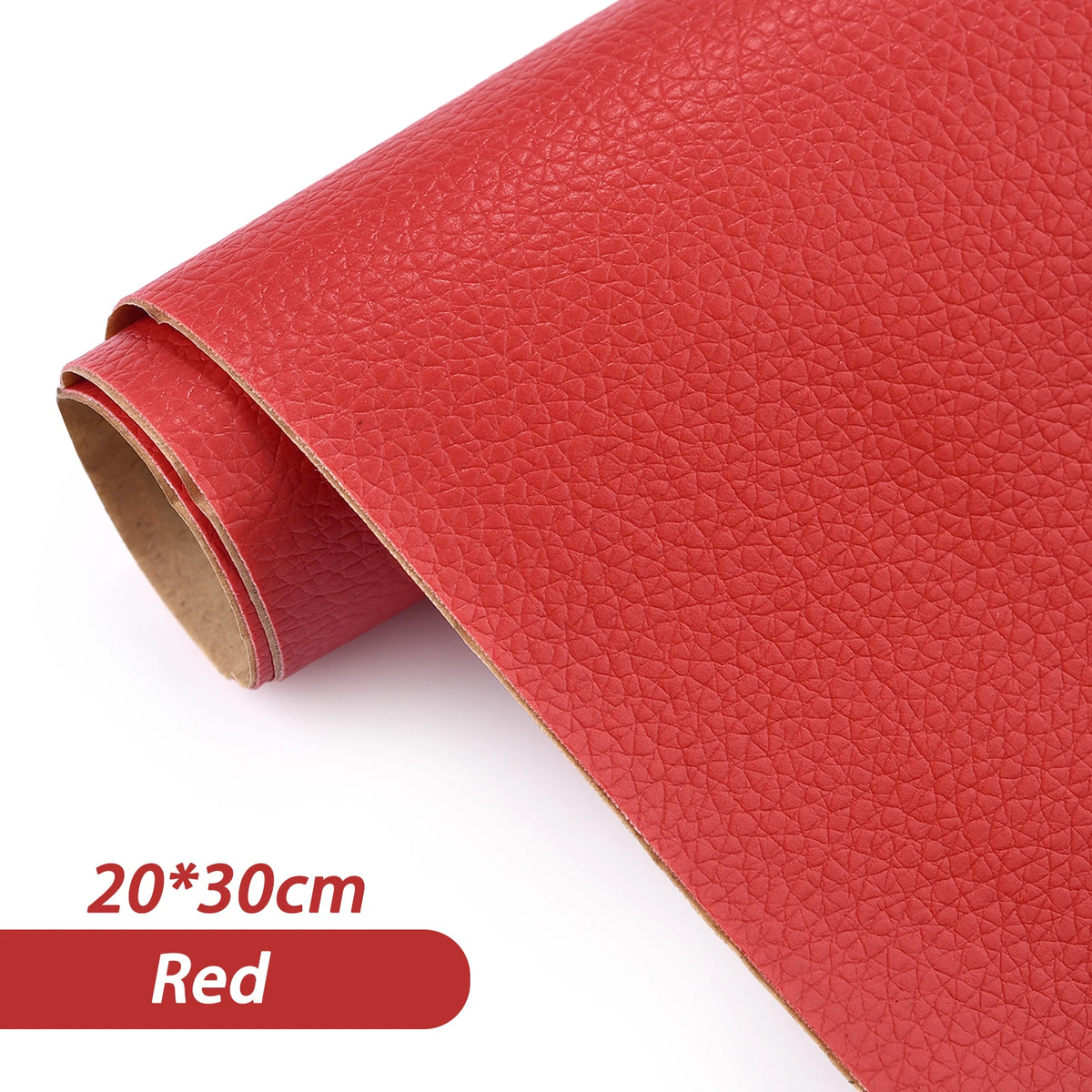 A roll of red self-adhesive PU leather repair patches measuring 20x30cm