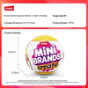 A yellow ZURU Mini Brands create collectible ball with purple and pink packaging.