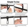 Demonstration of installing and using aluminum alloy stroller hooks with nylon straps for securing products.