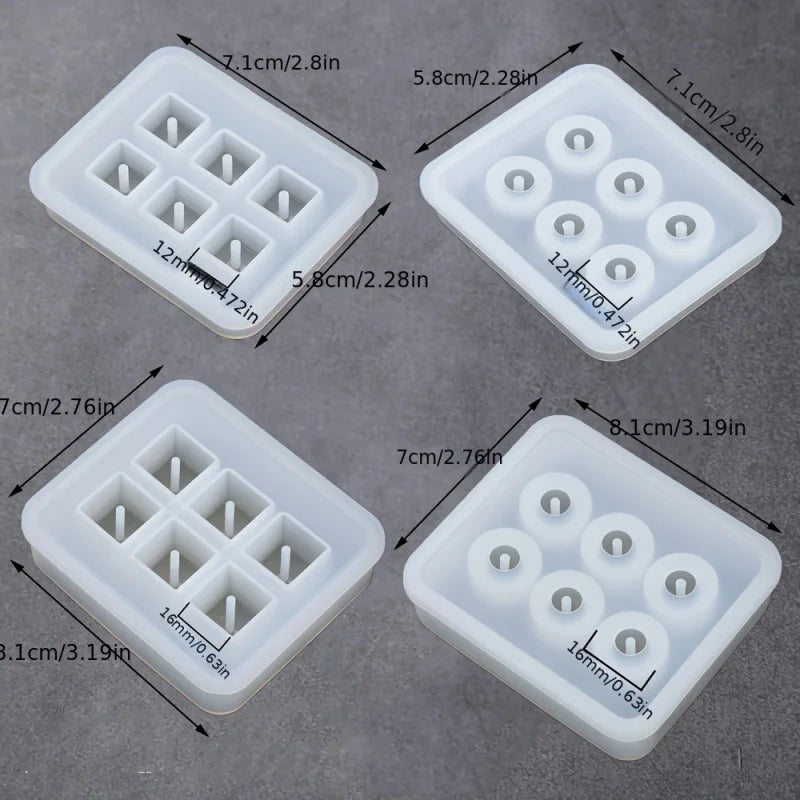 4-Piece Crystal Ball Silicone Mold Set for DIY Jewelry Making