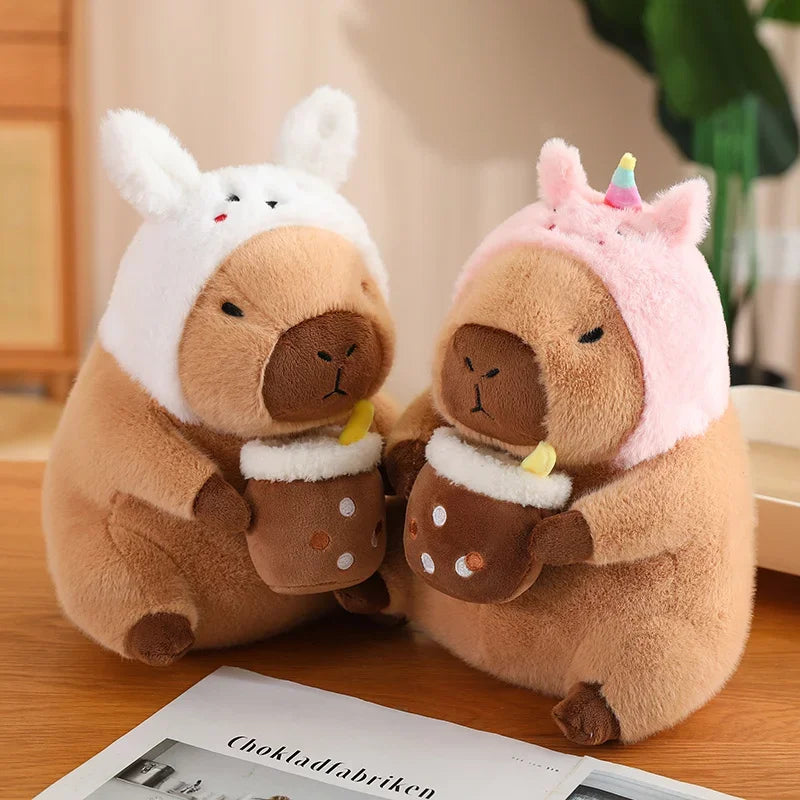 Adorable Capybara Plush Toy with Cute Turtle Backpack