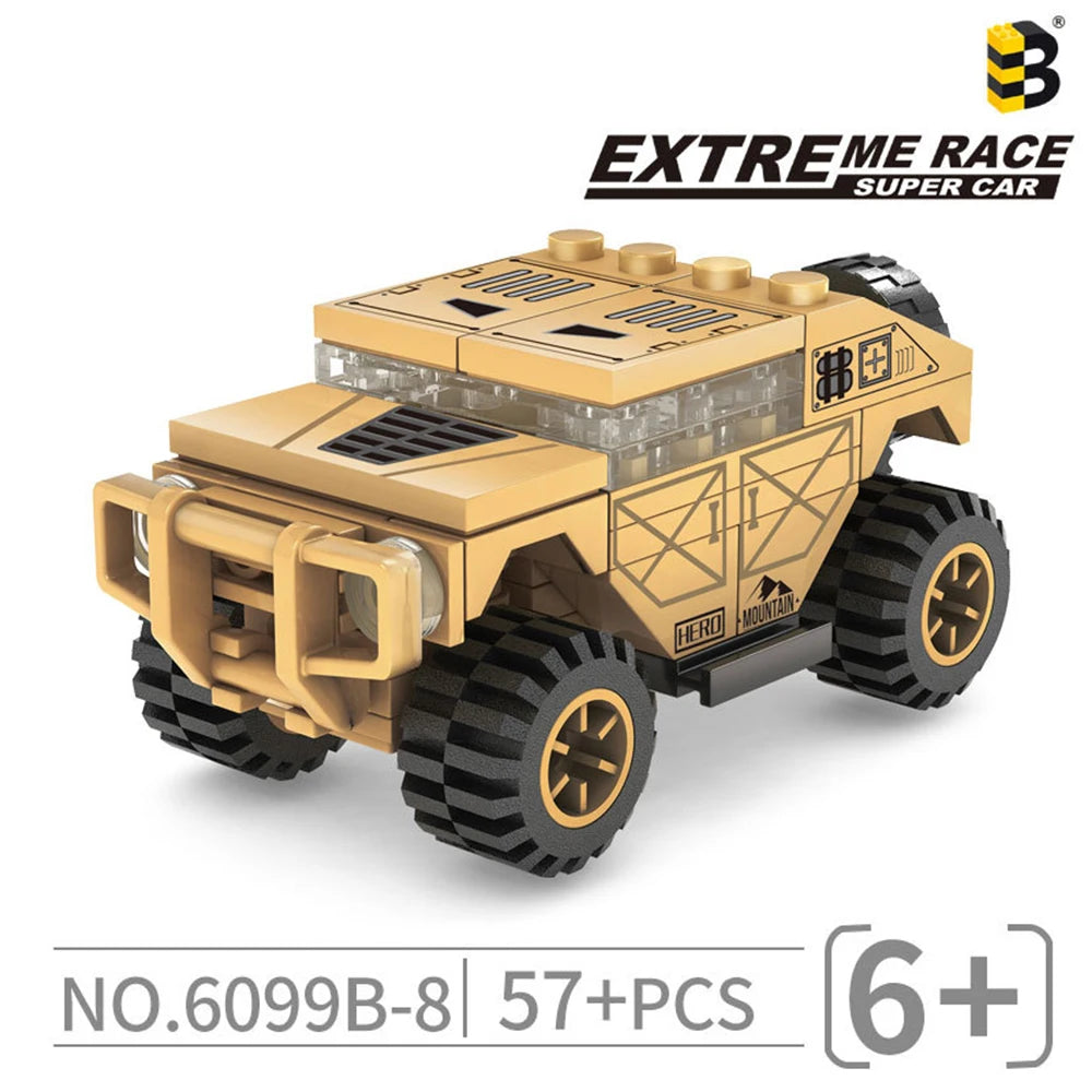 A yellow police helicopter and SWAT carrier vehicle building blocks set with accessories.