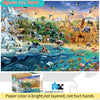 A colorful jigsaw puzzle depicting various animals in a natural landscape.