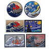 3D Embroidered Surfing Wave Patch with Octopus Design