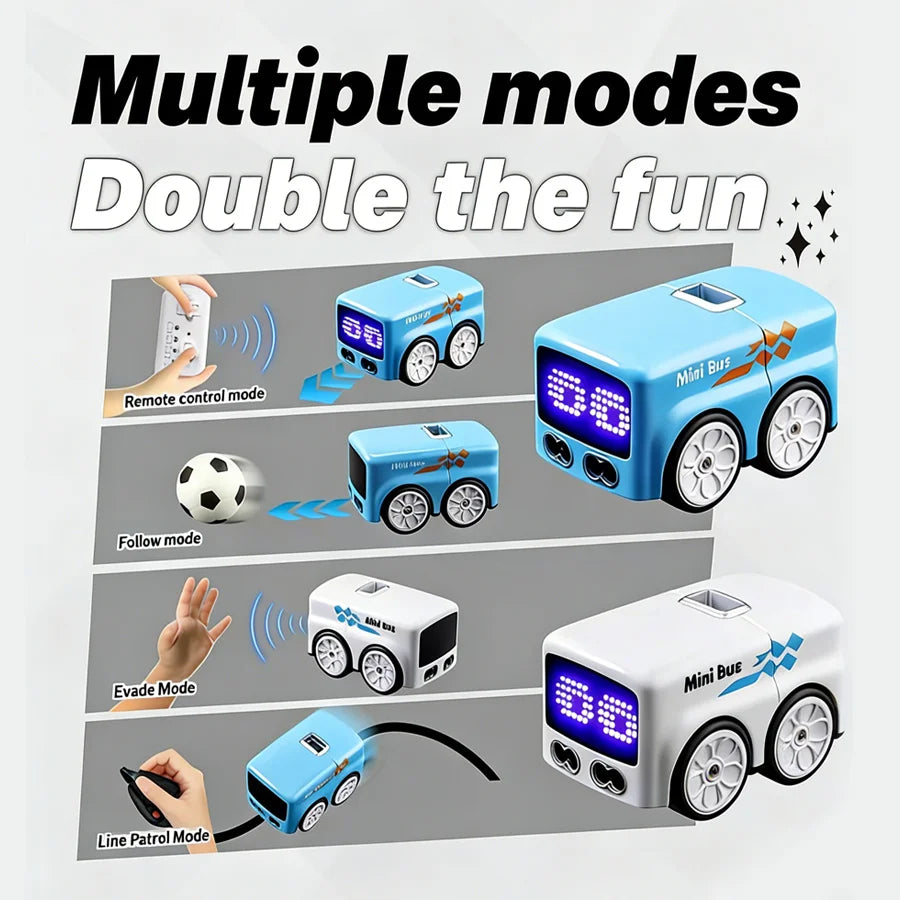 Mini RC Bus with 4 Play Modes & Funny Expressions