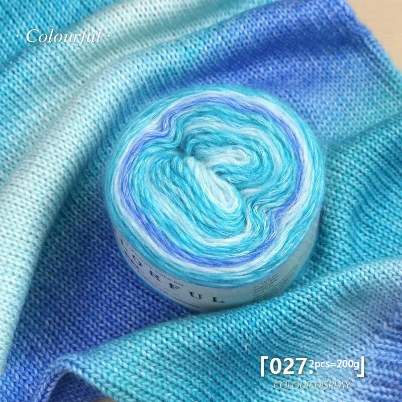Gradient Cake Yarn – 200g Soft Wool Blend for Knitting & Crochet