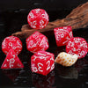 Plum Flower Polyhedral Dice Set (7 Pieces)