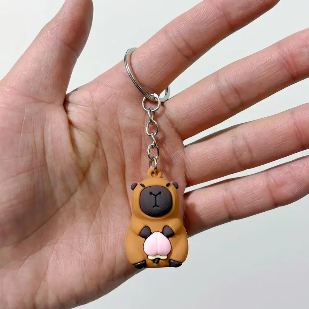 Cute Capybara Keychain Charm – Soft PVC Pendant for Bags, Phones & Keys