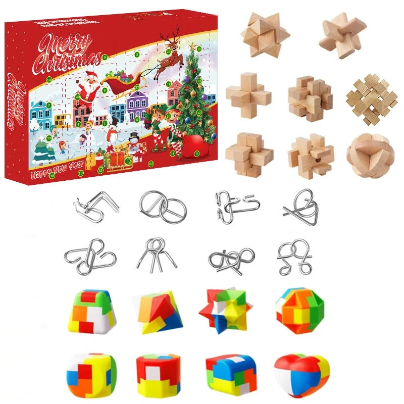 24-Day Christmas Advent Calendar with DIY Tree & Train Set