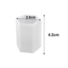 White geometric resin casting mold with dimensions 2.8cm by 4.2cm