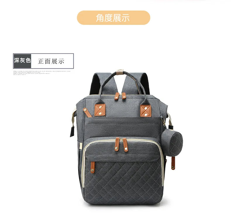 Large Waterproof Diaper Bag Backpack with Insulated Bottle Pocket