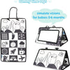 High-Contrast Tummy Time Baby Mirror with Crinkle Cloth Book and Teether
