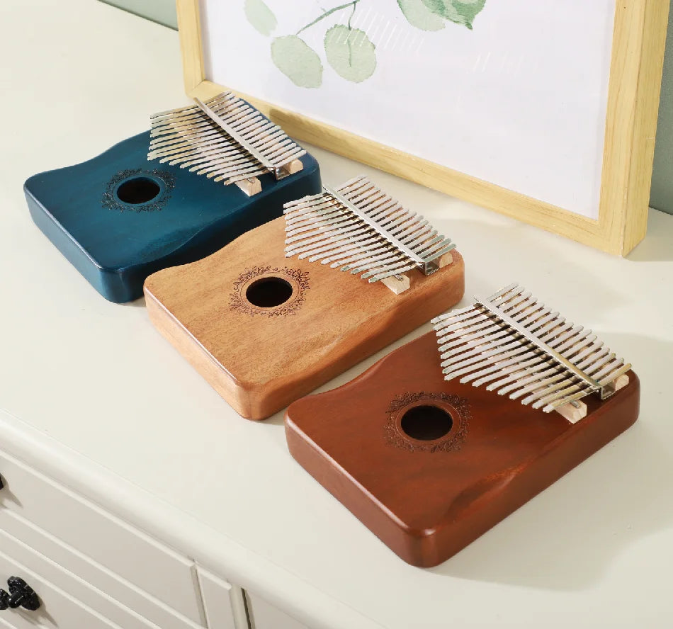 17-Key Mahogany Kalimba Thumb Piano
