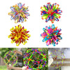 Colorful expandable magic ball toys shown in various forms and applications for stress relief and breathing exercises