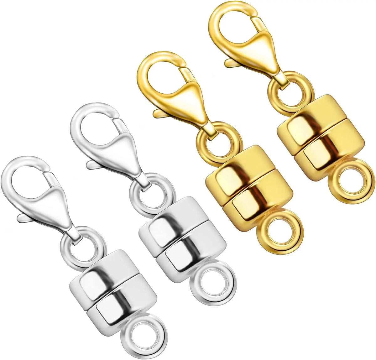 Magnetic Necklace Clasp Converter with Lobster Claw – 14K Gold & Silver Plated