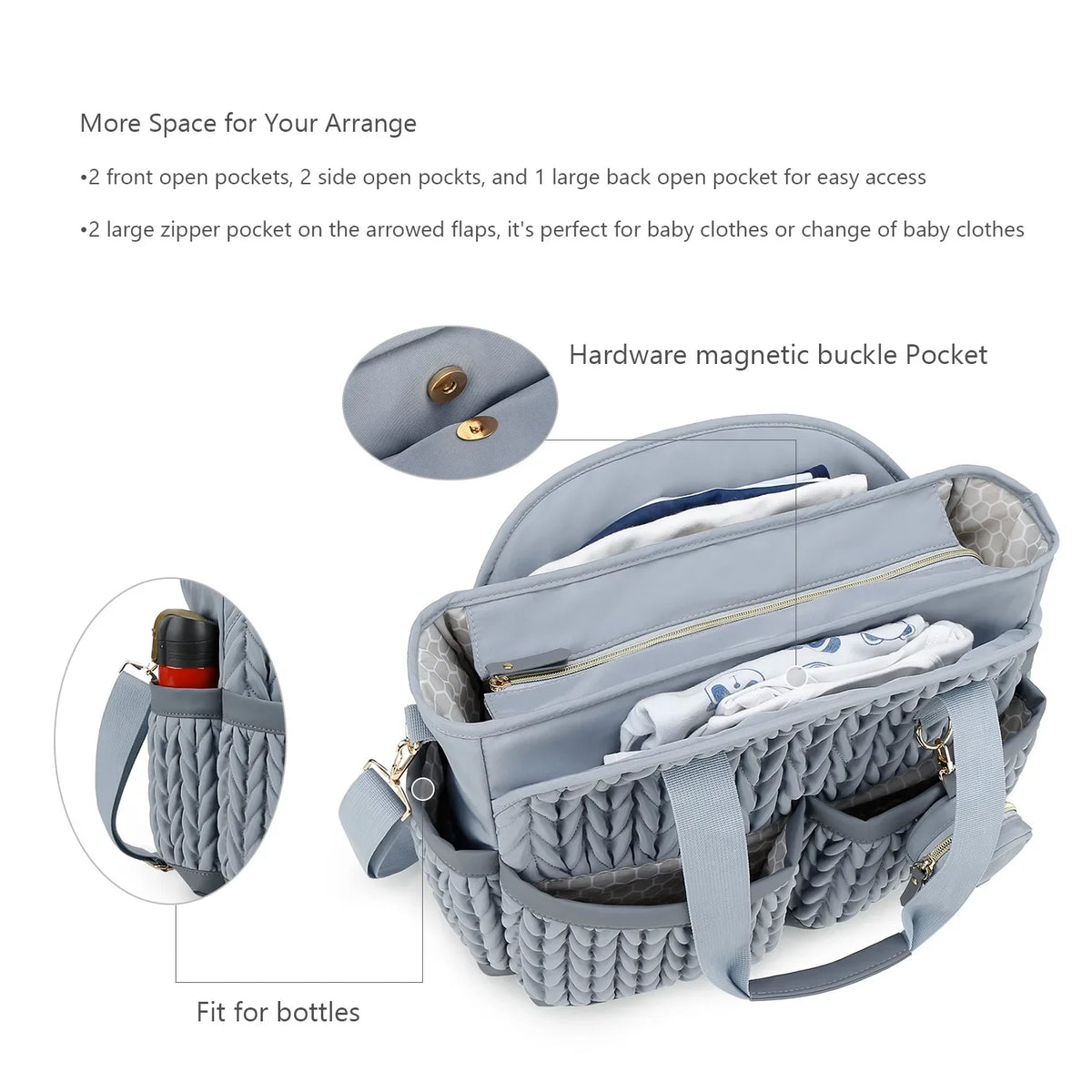 Waterproof Diaper Bag with Multiple Pockets for Parents