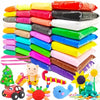 Buntes Set aus 36 Air-Dry-Modelliermasse in verschiedenen Farben und Formen für Kinder