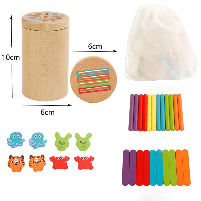 Wooden Montessori Color Sorting & Shape Matching Toy