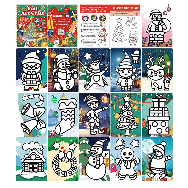 Kids Foil Art Activity Set with Coloring Book