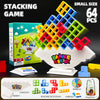 A box of Balance Stacking Game building blocks with various colored pieces and accessories.