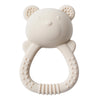 Bear-Shaped Silicone Baby Teether with Rattle Handle