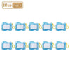 Ten blue mini magnetic drawing board keychains with stylus