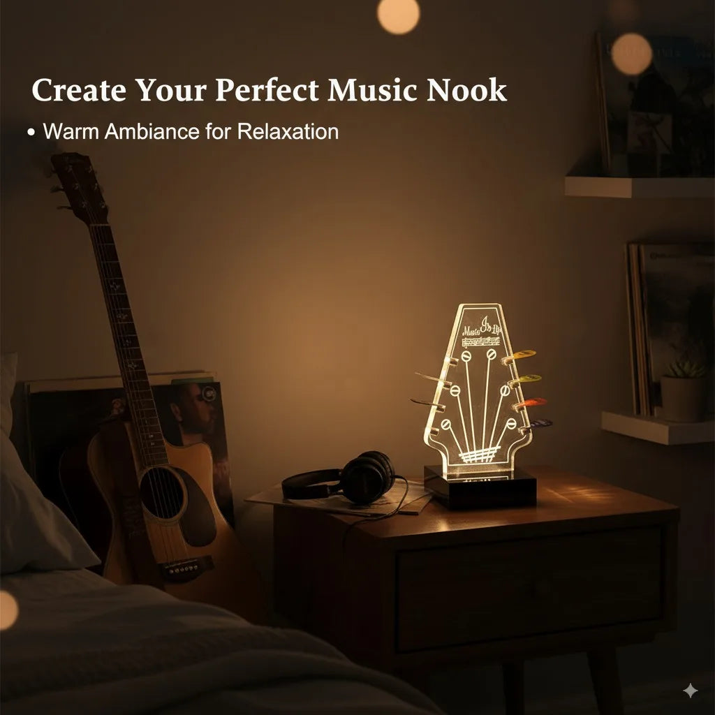 Illuminated Acrylic Guitar Pick Display Stand