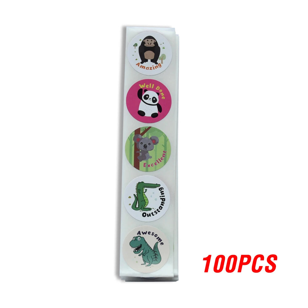 Spanish Motivational Reward Stickers for Kids – Cute Animal Encouragement Sticker Roll