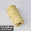 Spool of light yellow 3mm cotton macrame cord measuring 100 meters