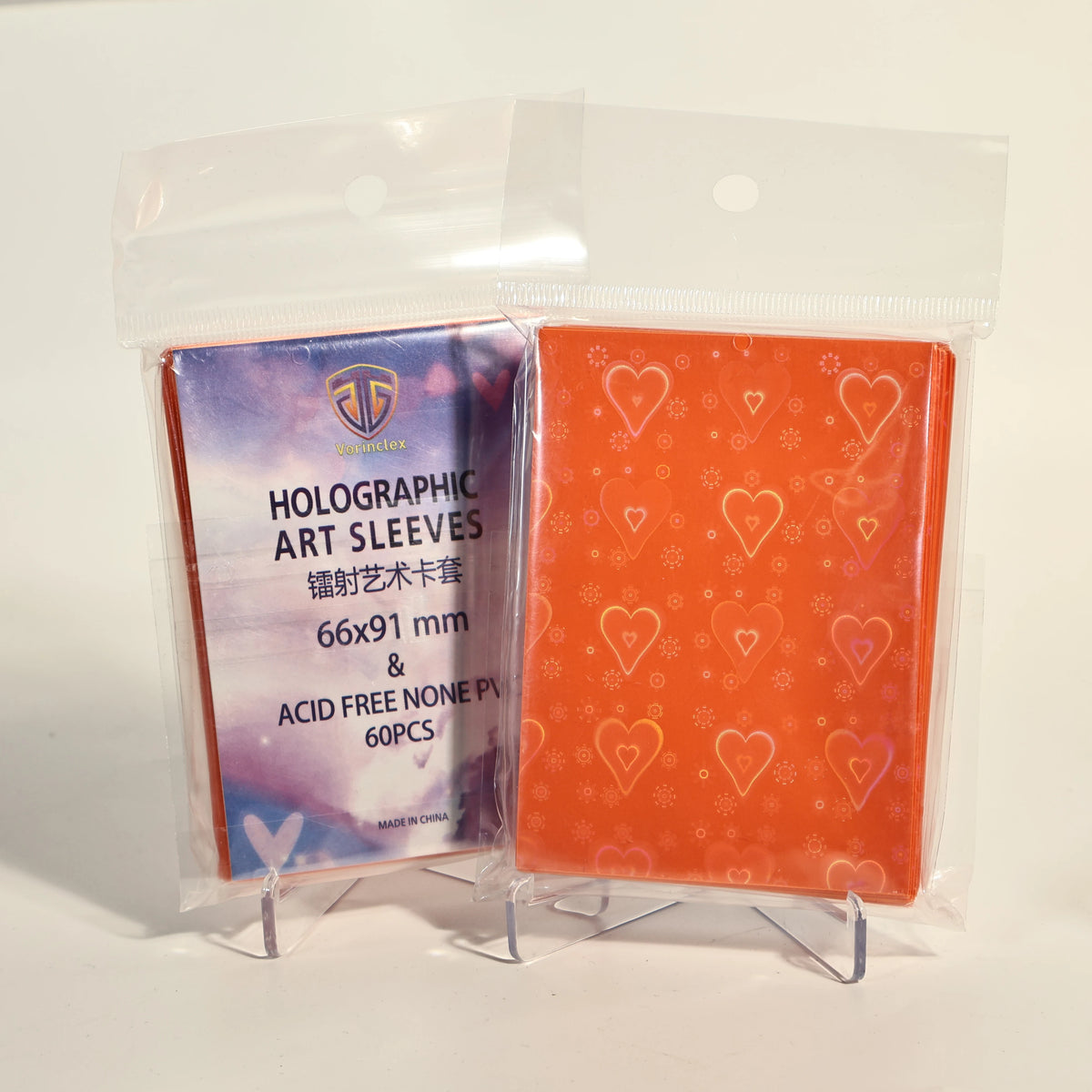 Holographic Heart-Shaped Card Sleeves (60-Pack) – Acid-Free Protectors for TCG & Collectible Cards
