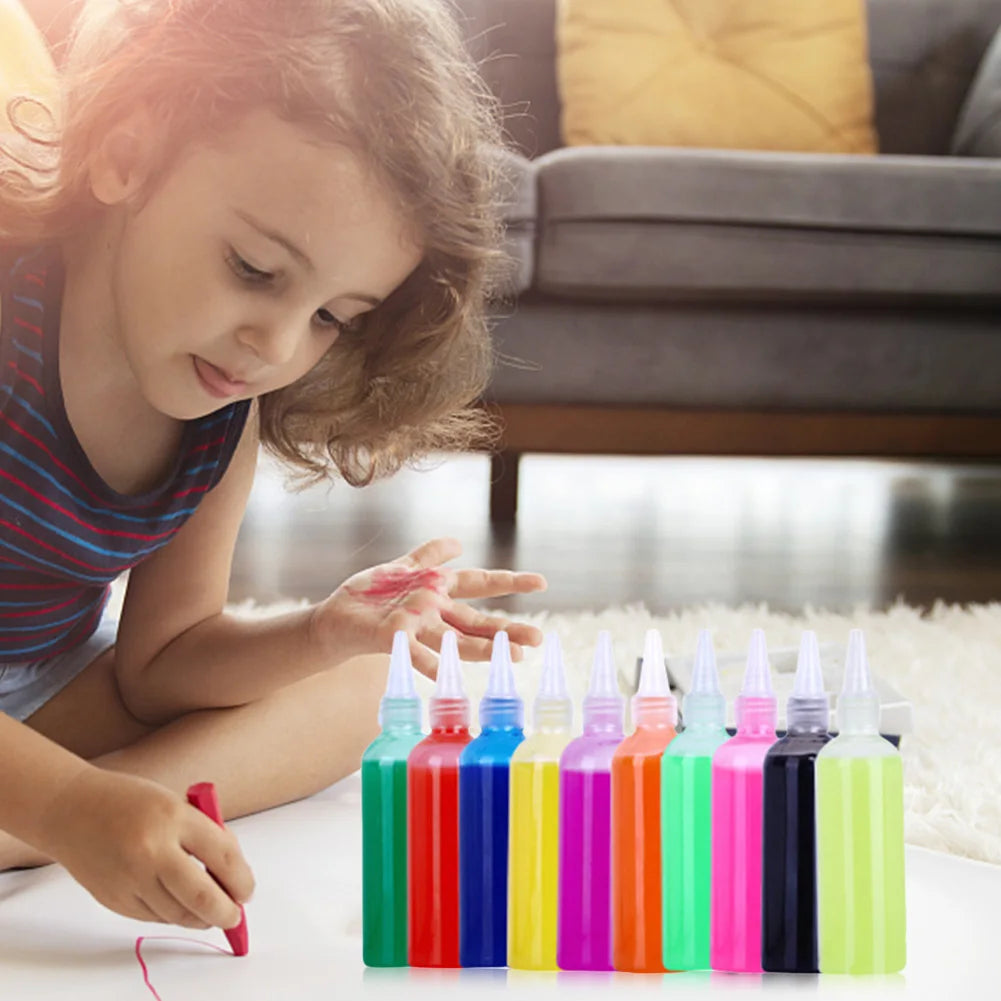 A young girl is using a Magic Water Elf DIY craft kit with assorted gel molds on a white surface.