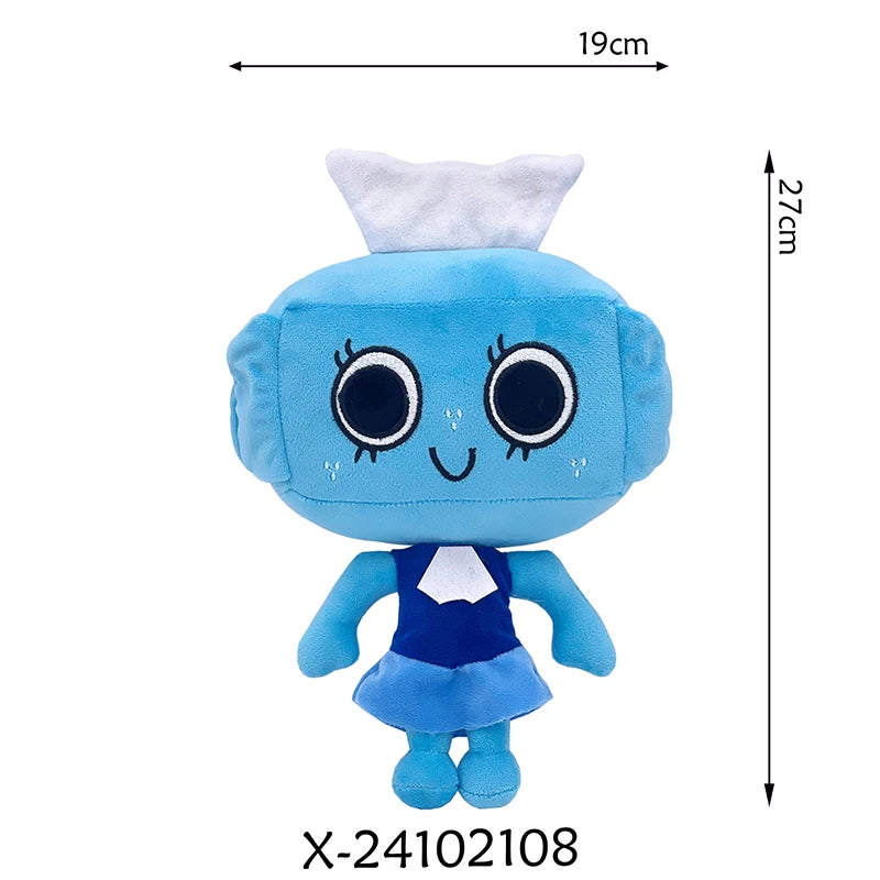 A light blue animated stuffed pet featuring large black eyes and a white top, shown against a white background.