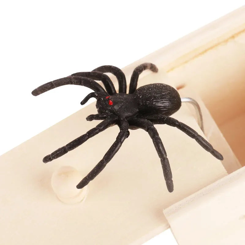 Wooden Spider Surprise Prank Box