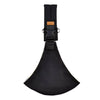 Black adjustable baby sling carrier with a padded fabric base and a black strap system.