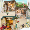DIY Miniature Wooden Dollhouse Kit with LED Lighting
